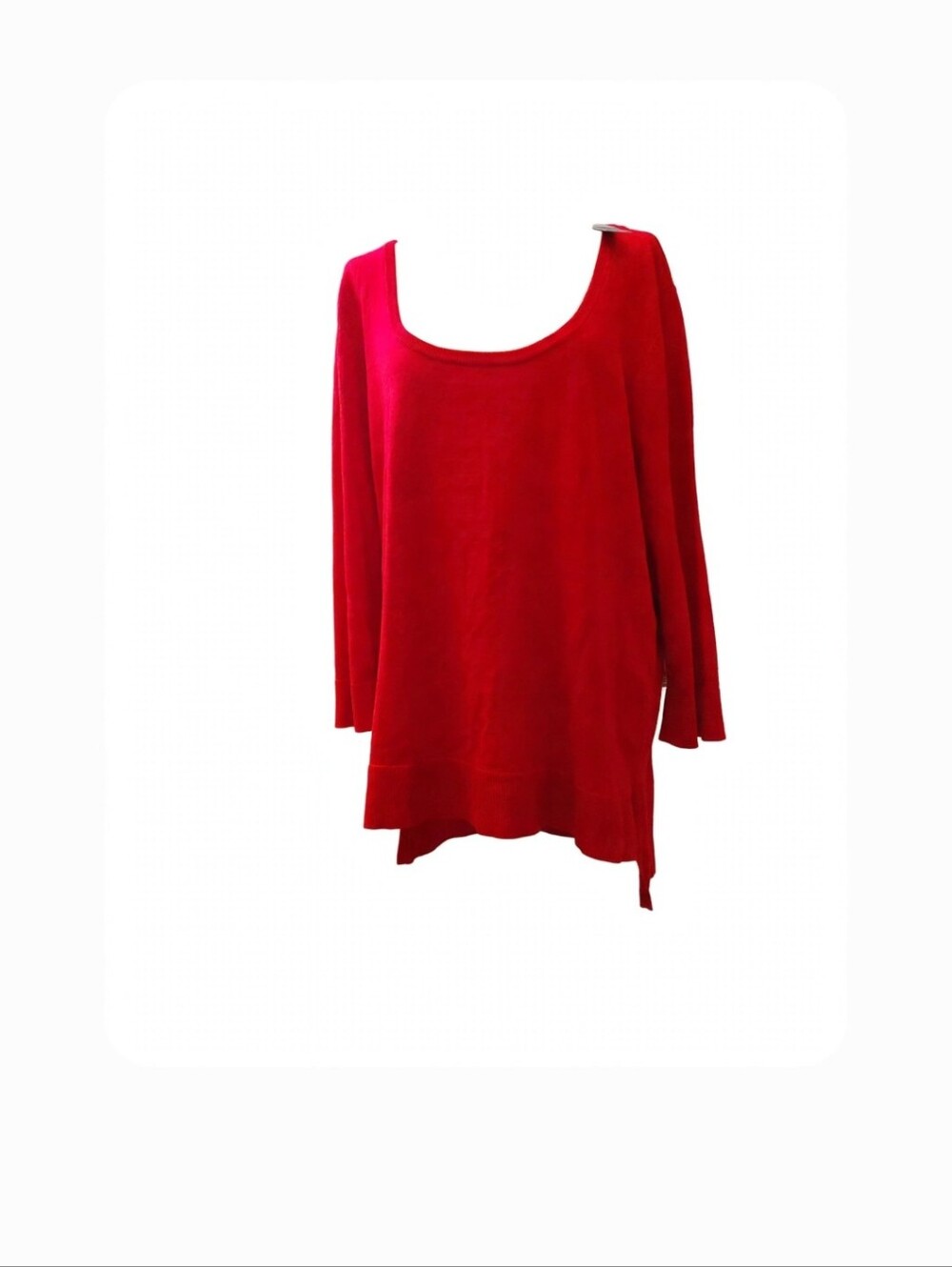 Women's Cyrus Red Scoop Neck Long-Sleeve Top - Classic Casual Size XL